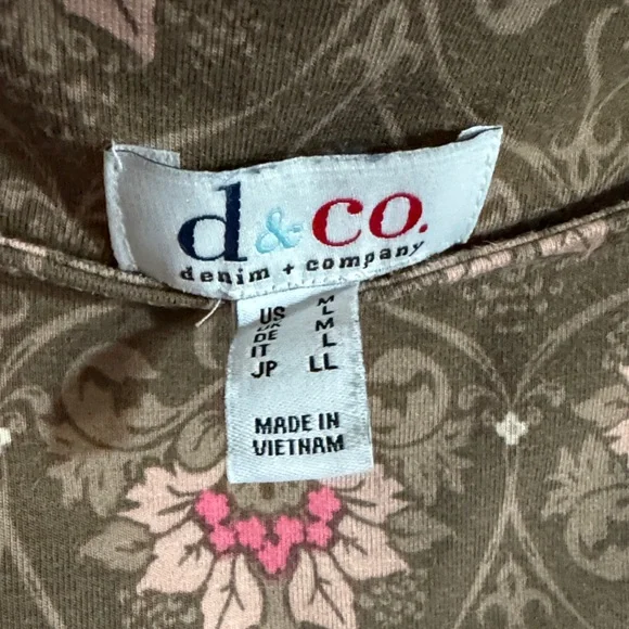 Denim & co Brown and Pink Top - Picture 2 of 6